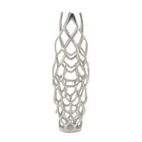 Silver Aluminum Cutout Vase