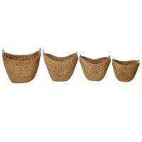 Dutch Woven Seagrass Baskets, Set of 4