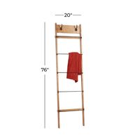 Wooden Leaning Ladder with Hooks