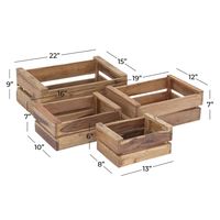 Mahogany Finish 4-pc. Wooden Crates