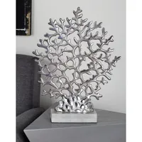 Silver Aluminum and Marble Coral Statuary