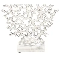 Silver Aluminum and Marble Coral Statuary