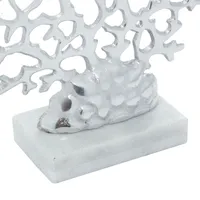 Silver Aluminum and Marble Coral Statuary