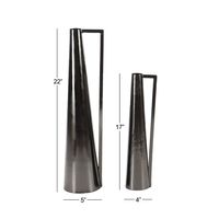 Black Metal Glam Vases, Set of 2