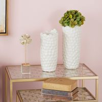 White Honeycomb Asymmetrical Vase