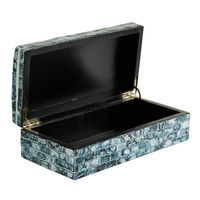 Blue Mother of Pearl Coastal Boxes, Set of 2