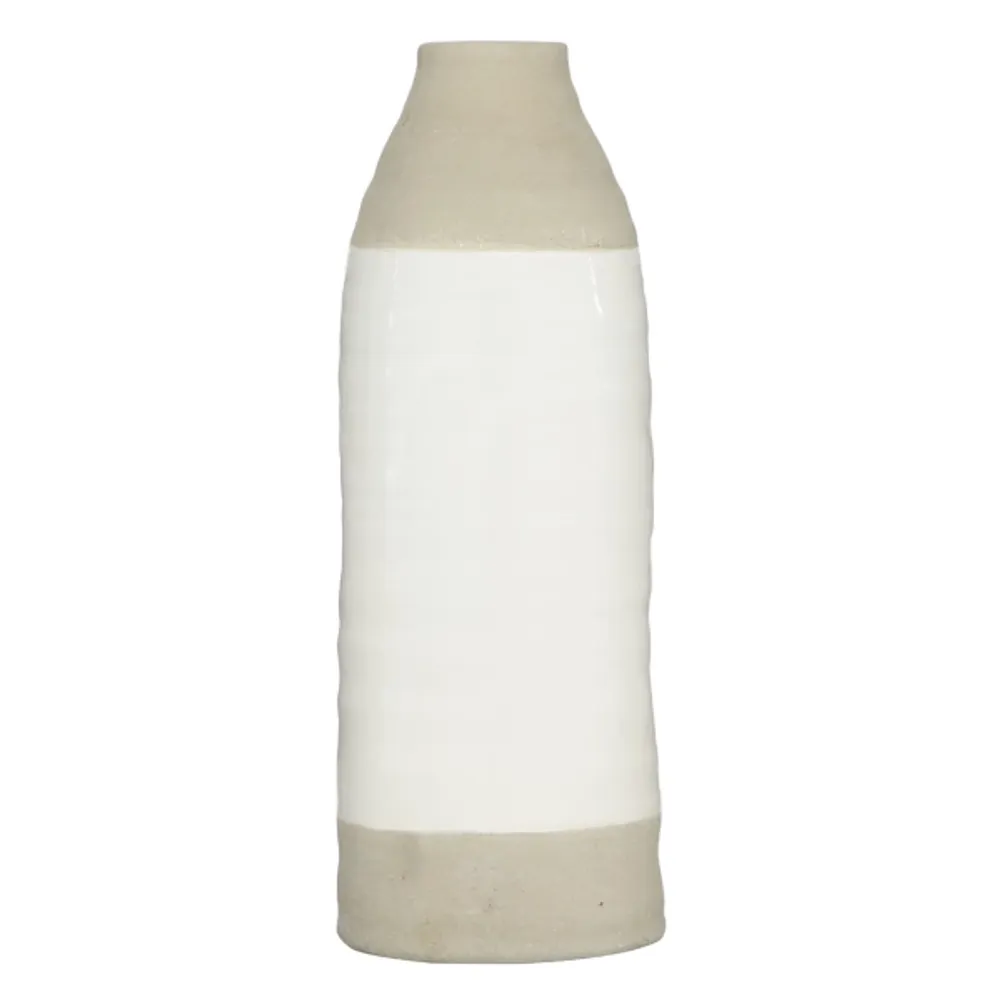 Gray Two Tone Stoneware Coastal Vase