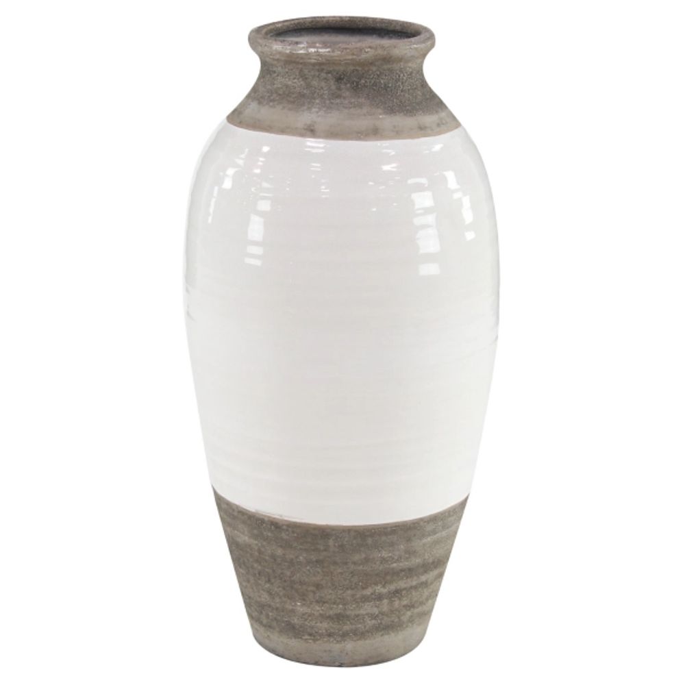 Natural Stone Two-Tone Coastal Vase