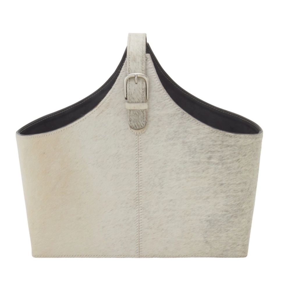 White Leather Textured Magazine Rack