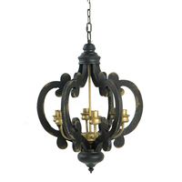 Black Distressed Gold Chandelier