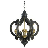 Black Distressed Gold Chandelier