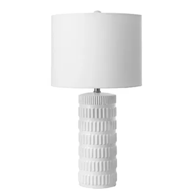 Textured White Ceramic Table Lamp