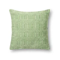 Lime Woven Geometric Outdoor Throw Pillow