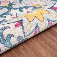 Blue Floral Medallion Outdoor Area Rug, 7x9