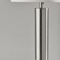 Brushed Steel Cylinder Table Lamp