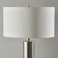 Brushed Steel Cylinder Table Lamp