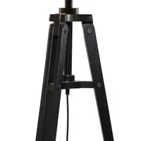 Industrial Tripod Wooden Floor Lamp