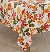 Autumn Foliage Outline Square Harvest Table Cloth