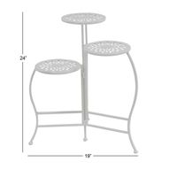 White Metal 3-Tier Plant Stand