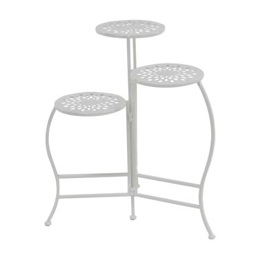 White Metal 3-Tier Plant Stand
