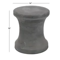 Black Clay Hourglass Accent Table