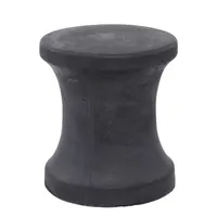 Black Clay Hourglass Accent Table