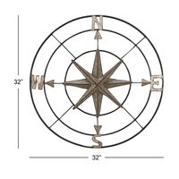 Silver Compass Rose Outdoor Plaque