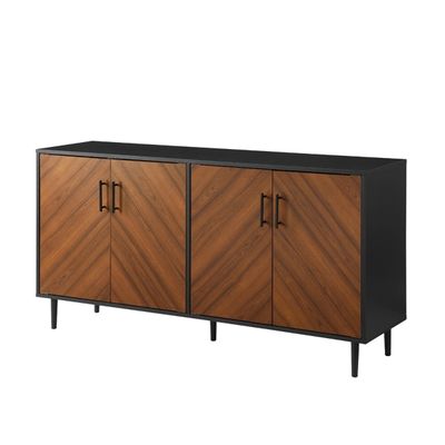 Acorn and Black Chevron Door TV Stand