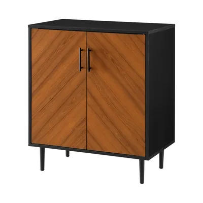 Two Tone Black Chevron Cabinet