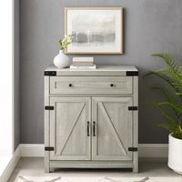 Stone Gray Rustic Barndoor Cabinet