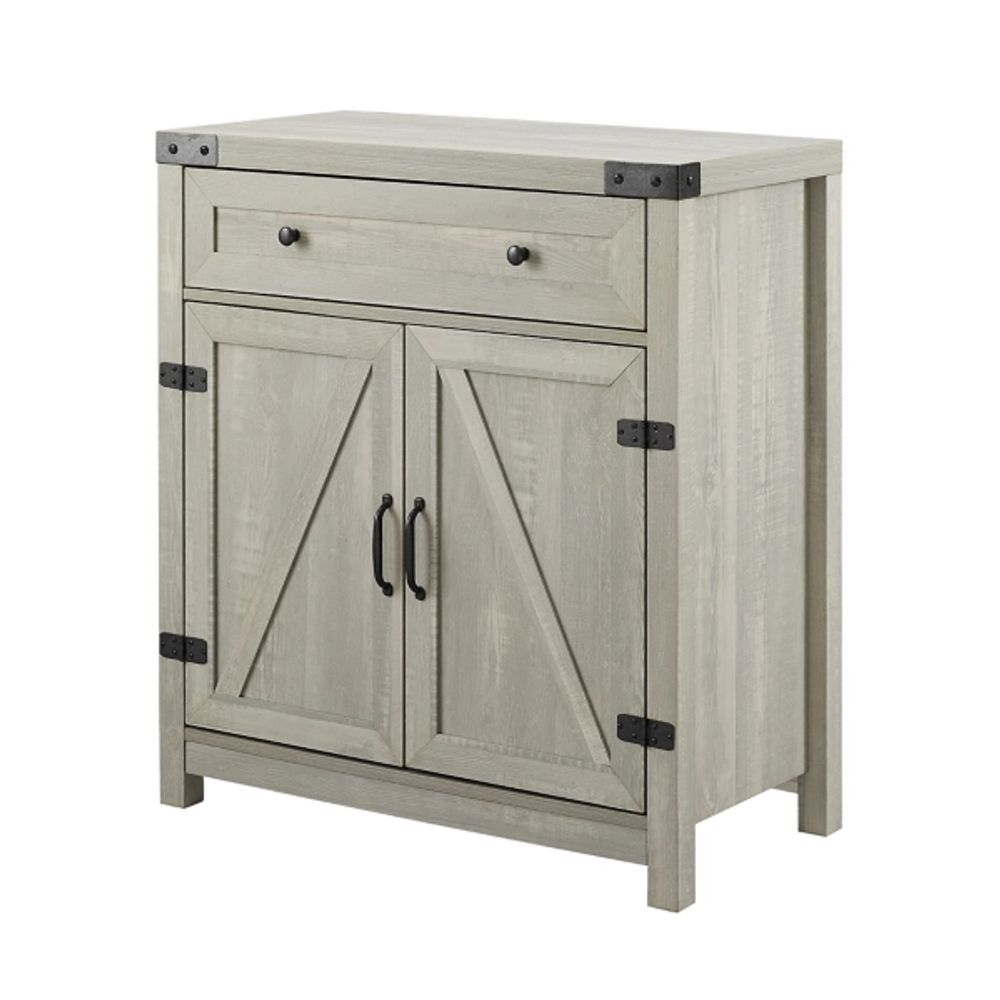 Stone Gray Rustic Barndoor Cabinet