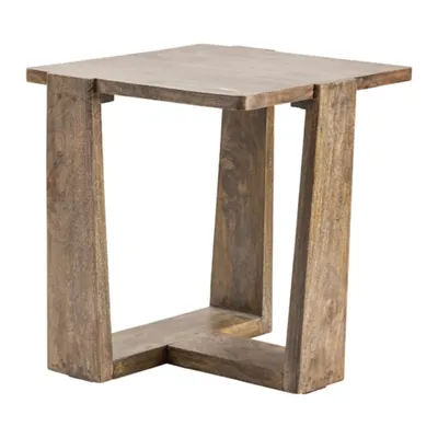 Natural Mango Wood T-Base Accent Table