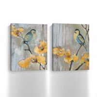 Bluebirds and Blossoms Canvas Art Prints, Set of 2