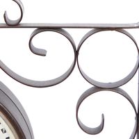 Black Iron Double Sided Scroll Wall Clock