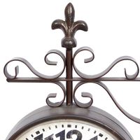 Black Iron Double Sided Scroll Wall Clock