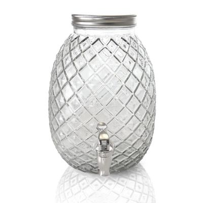 Clear Glass Pineapple Beverage Dispenser