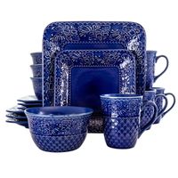 Indigo Lotus Square 16-pc. Dinnerware Set