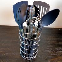 Black 9-pc. Utensil Set with Wire Caddy