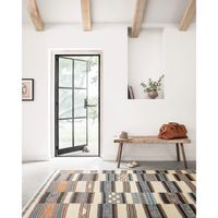 Ivory and Multicolored Tribal Outdoor Rug