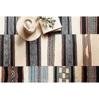 Ivory and Multicolored Tribal Outdoor Rug