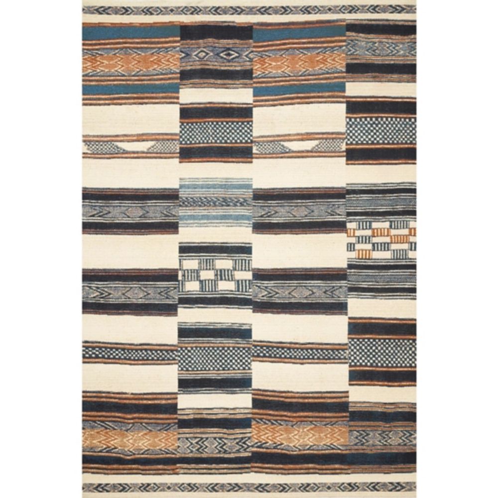 Ivory and Multicolored Tribal Outdoor Rug