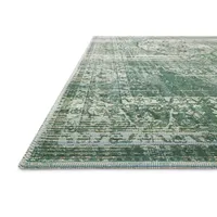 Green Mist Tribal Medallion Outdoor Rug, 6x9