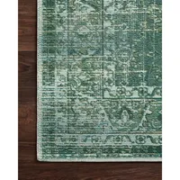 Green Mist Tribal Medallion Outdoor Rug, 6x9