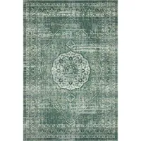 Green Mist Tribal Medallion Outdoor Rug, 6x9