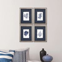 Coral 4-pc. Silver Framed Art Print Set