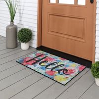 Soulful Floral Hello Rubber Doormat