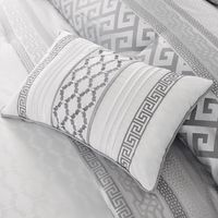 Silver Geometric Stripes 7-pc. King Comforter Set