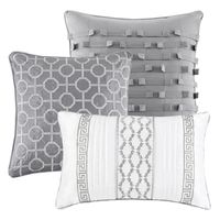 Silver Geometric Stripes 7-pc. King Comforter Set