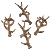 Bronze Reindeer Antler Napkin Rings, Set of 4