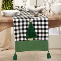 Black Buffalo Check Christmas Tree Table Runner